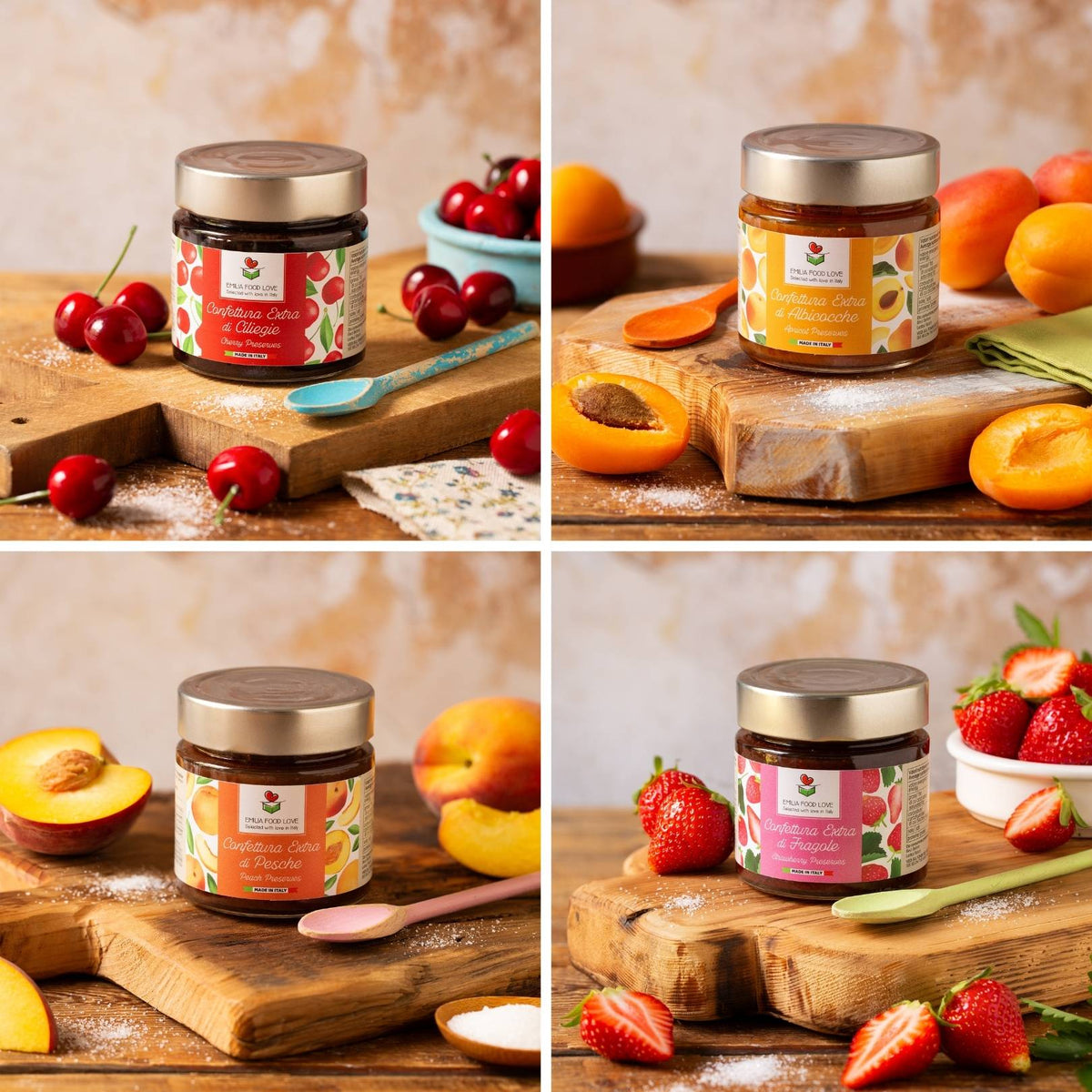 Artisanal Fruit Preserves Tasting (4 Jars) - EMILIA FOOD LOVE Selected with love in Italy