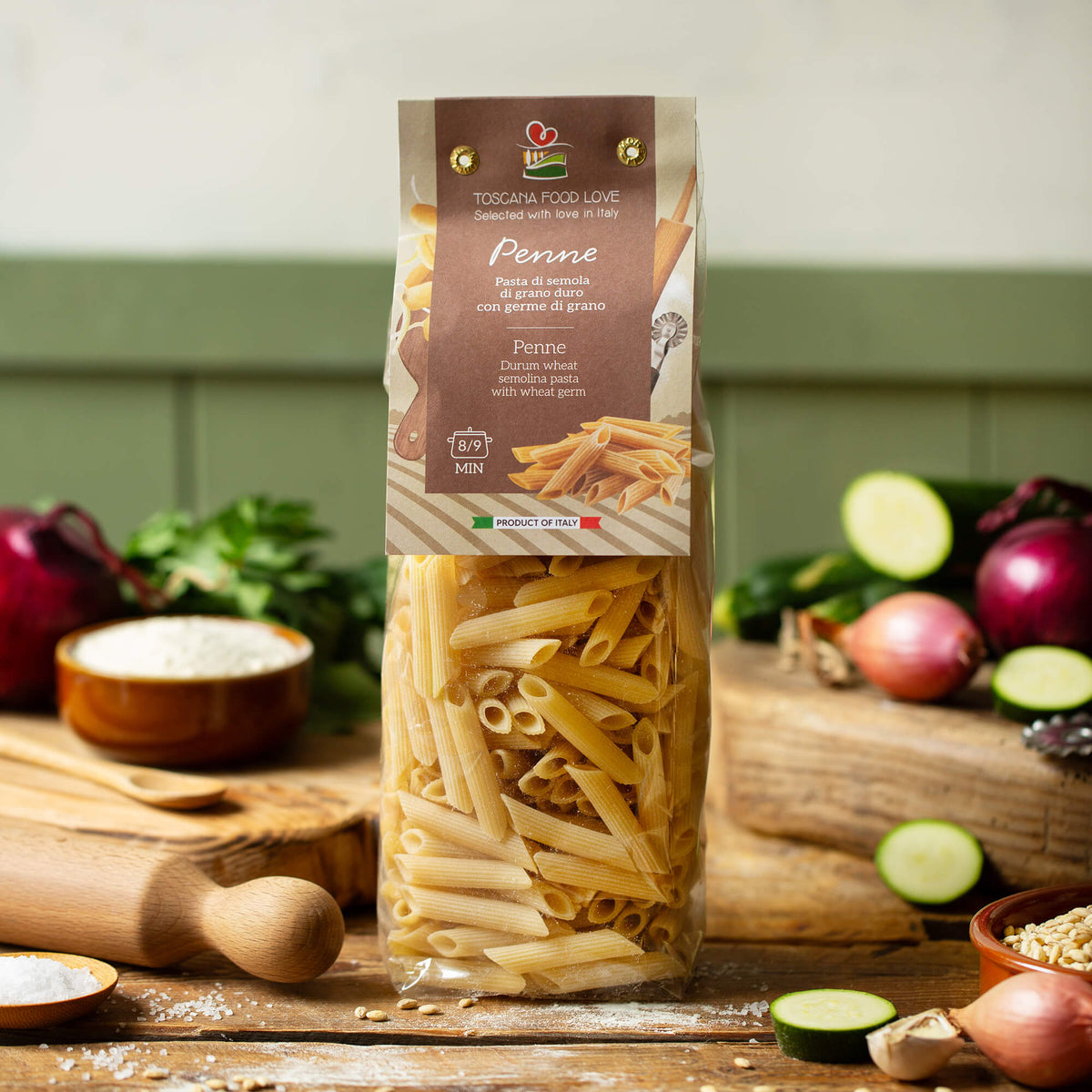 Penne with Wheat Germ (2 Pack) - EMILIA FOOD LOVE Selected with love in Italy