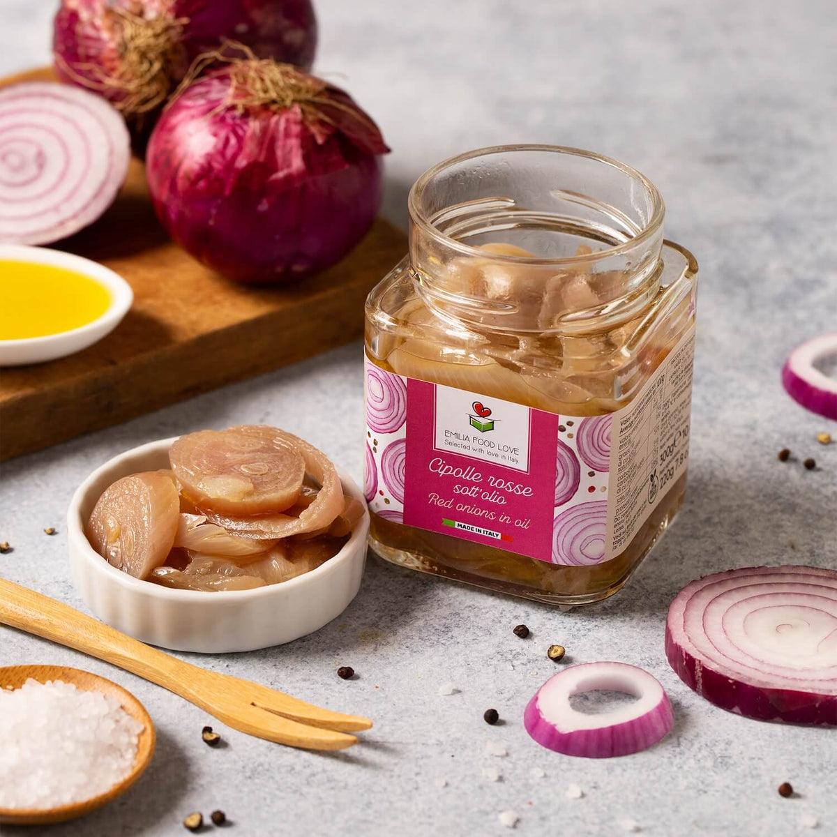 Red Onions in Oil - EMILIA FOOD LOVE Selected with love in Italy