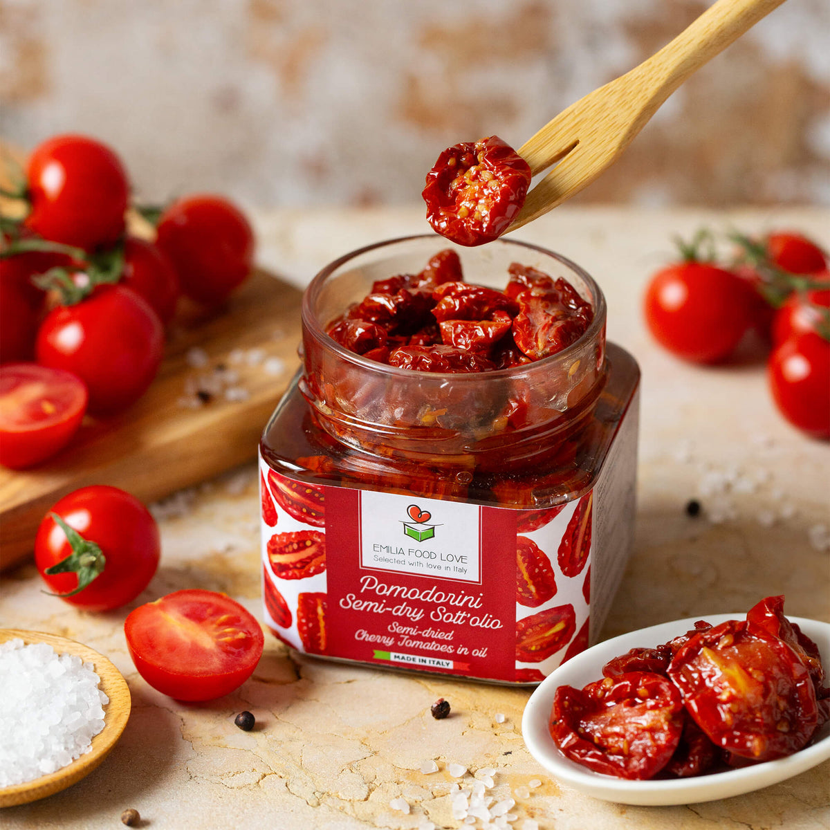 Semi-Dry Cherry Tomatoes - EMILIA FOOD LOVE Selected with love in Italy