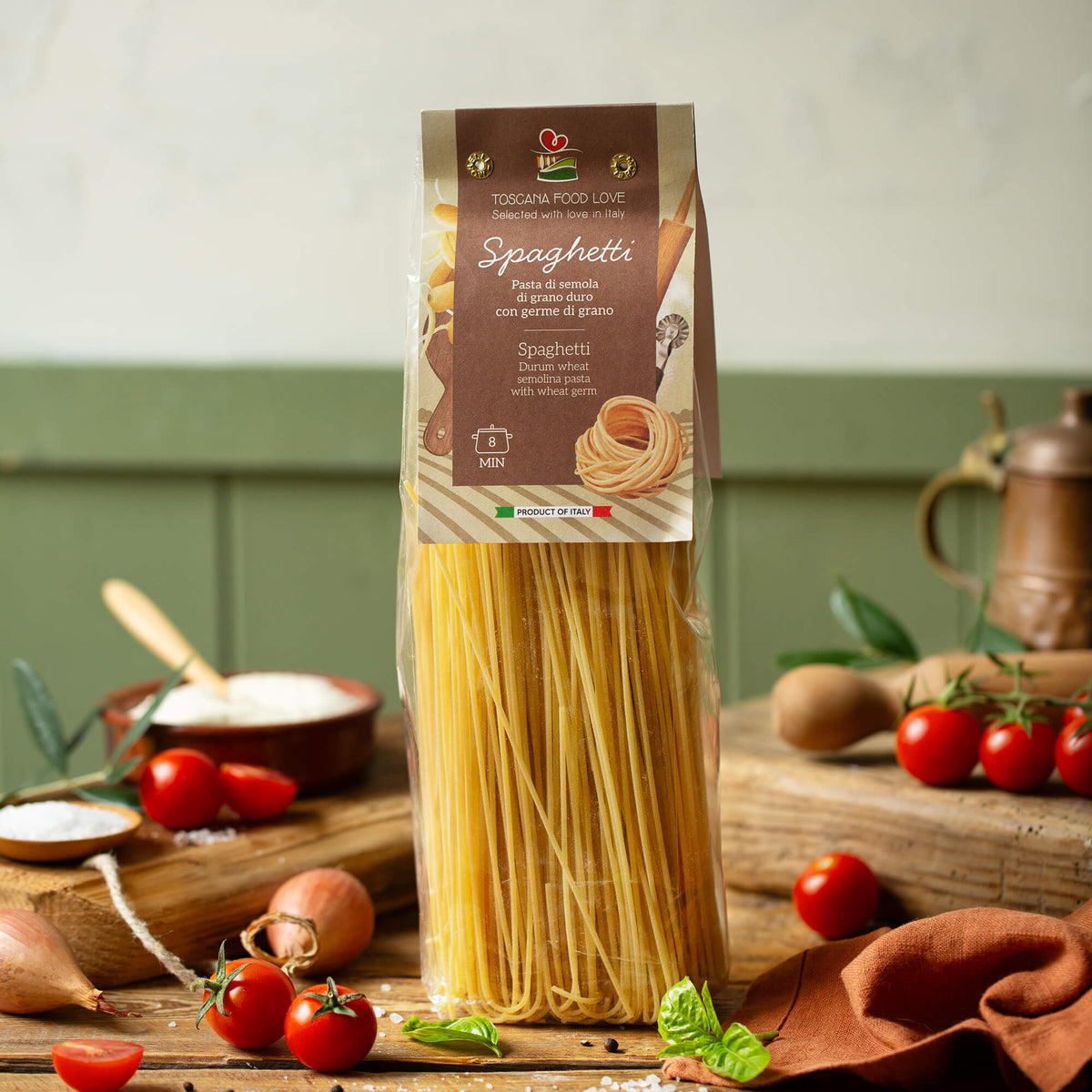 Spaghetti with Wheat Germ (2 Pack) - EMILIA FOOD LOVE Selected with love in Italy