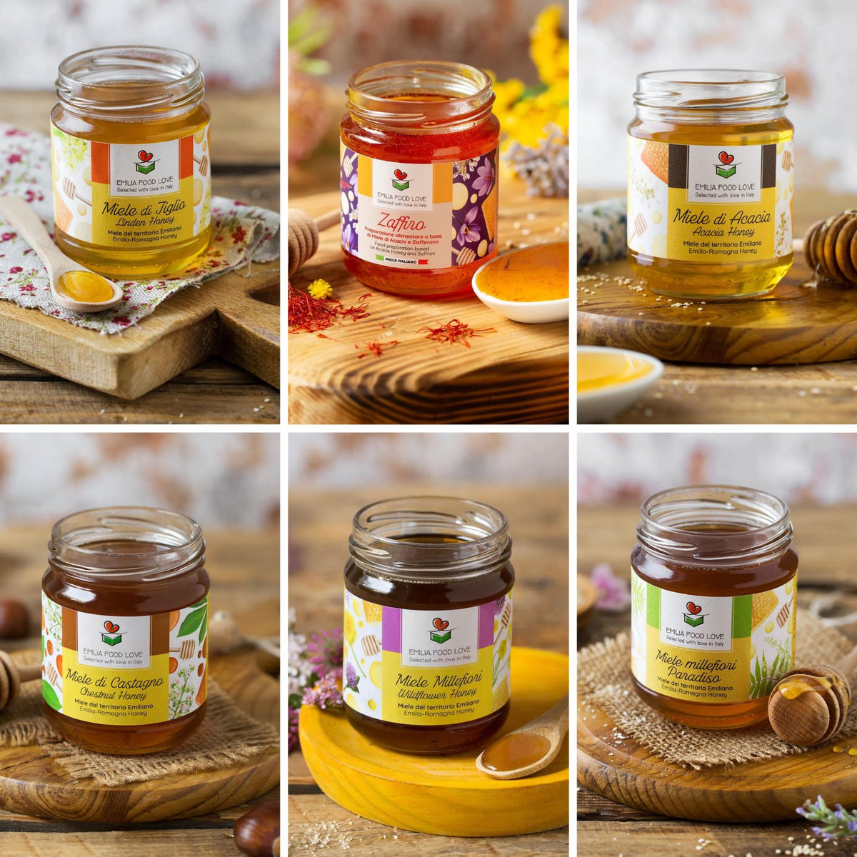 Honey Tasting (6 Pack) - EMILIA FOOD LOVE Selected with love in Italy