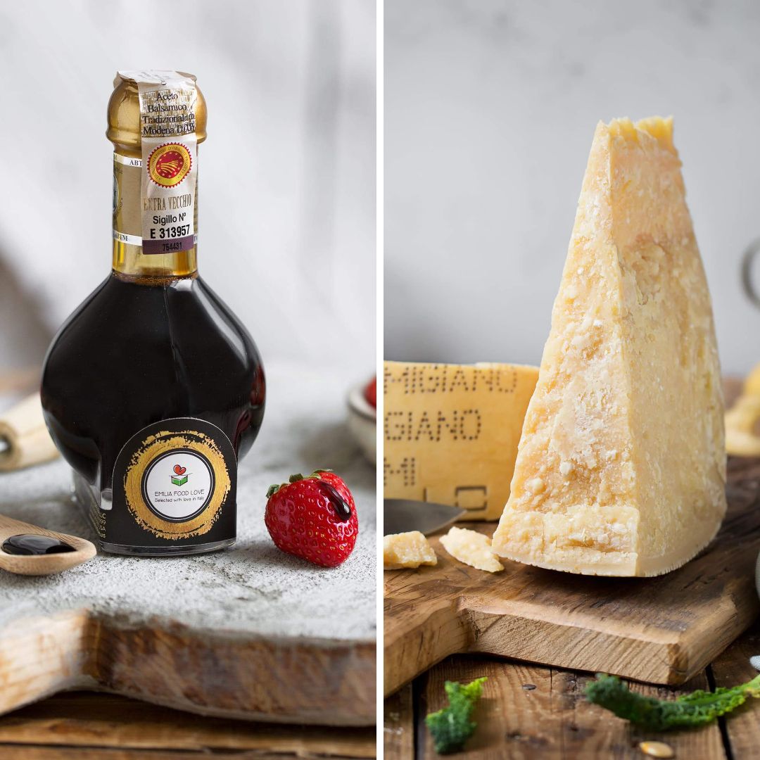 Parmigiano Reggiano 36 months (Balsamic Kit 25 years) - EMILIA FOOD LOVE Selected with love in Italy