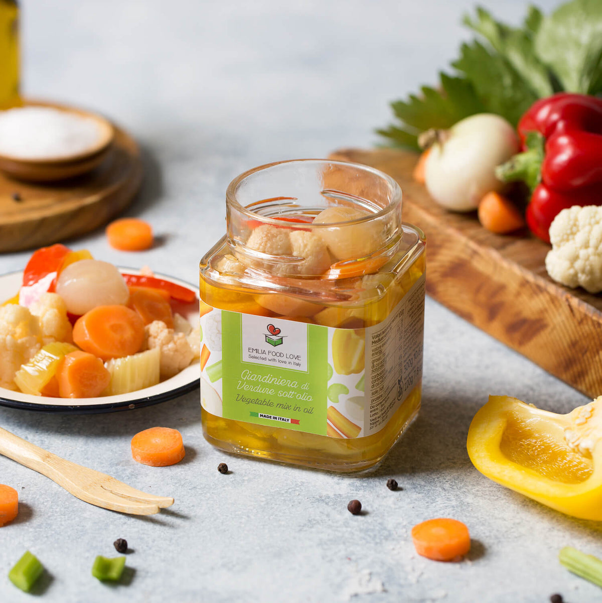 Vegetable Mix in oil (Giardiniera) - EMILIA FOOD LOVE Selected with love in Italy