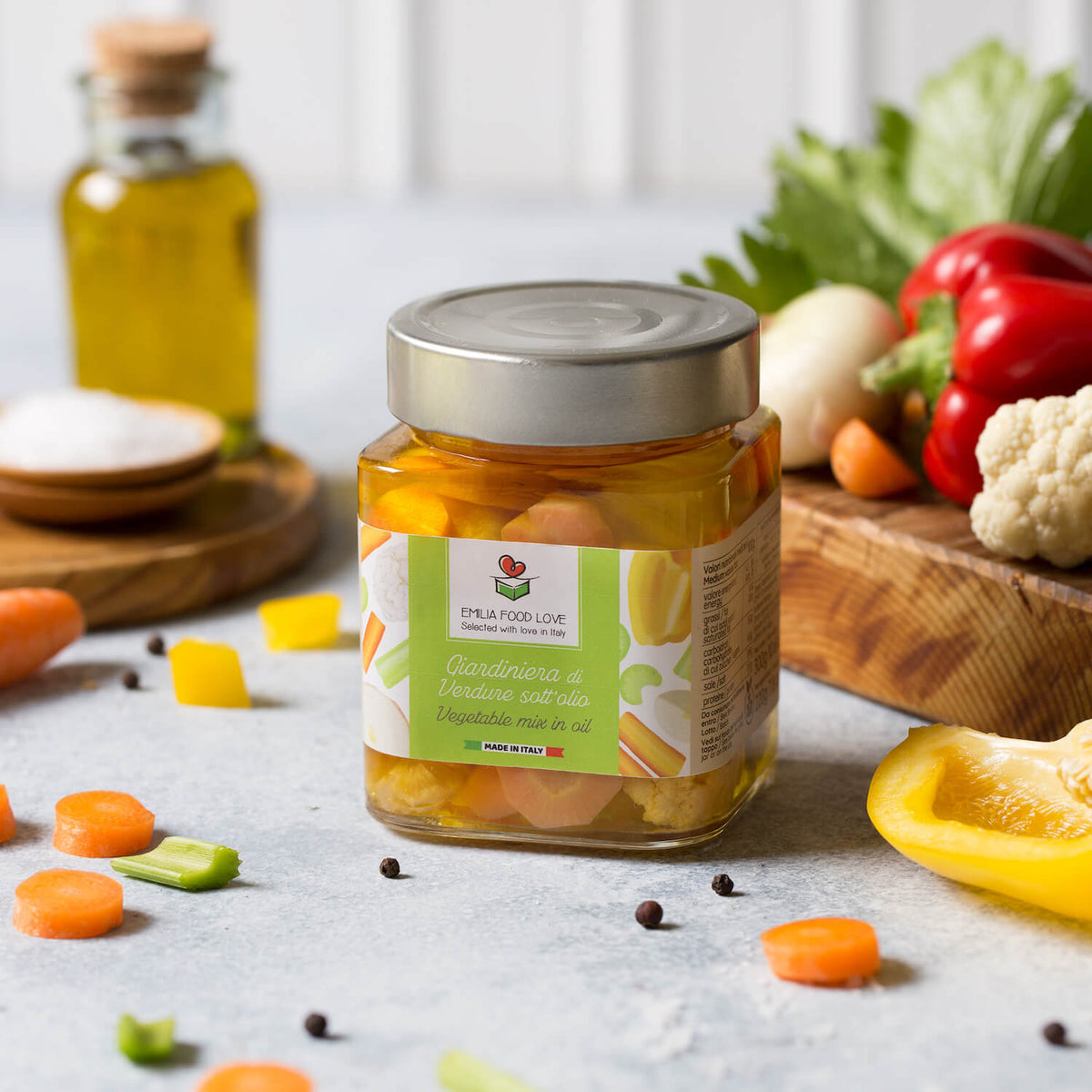 Vegetable Mix in oil (Giardiniera) - EMILIA FOOD LOVE Selected with love in Italy